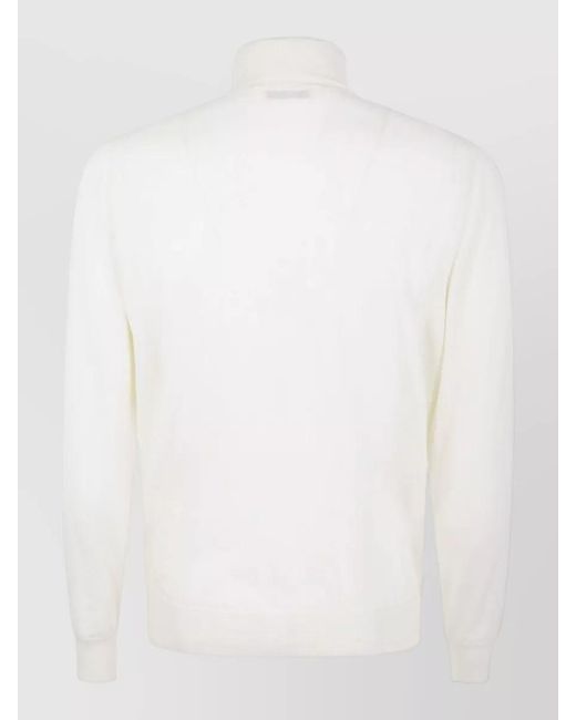 Filippo De Laurentis White Cashmere Virgin Wool Turtleneck Jumper for men