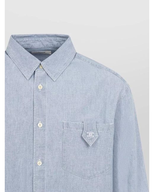 Céline Blue Loose Cotton Shirt for men