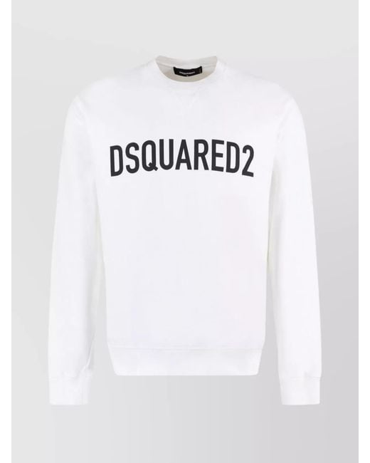 DSquared² White Cotton Crew-Neck Sweatshirt for men