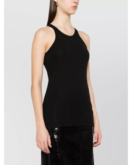 Sportmax Black Silk Cotton Tank Top