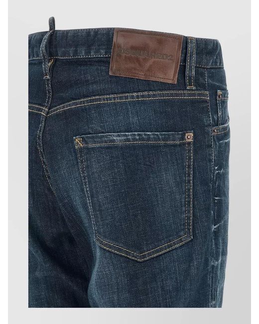 DSquared² Blue Denim Slim-Fit Straight-Leg Jeans for men