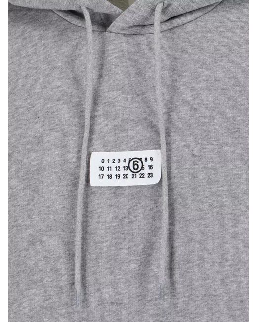 MM6 by Maison Margiela Gray Cotton Hoodie for men