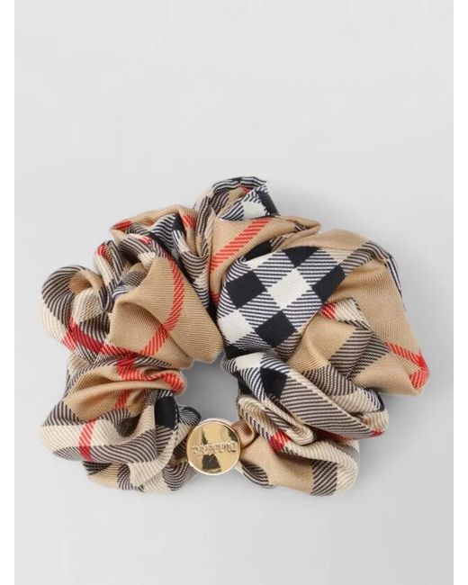 Burberry Multicolor Silk Checked Scrunchie