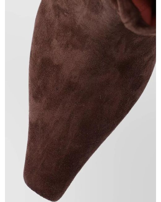 AMINA MUADDI Brown Suede Leather Ankle Boots