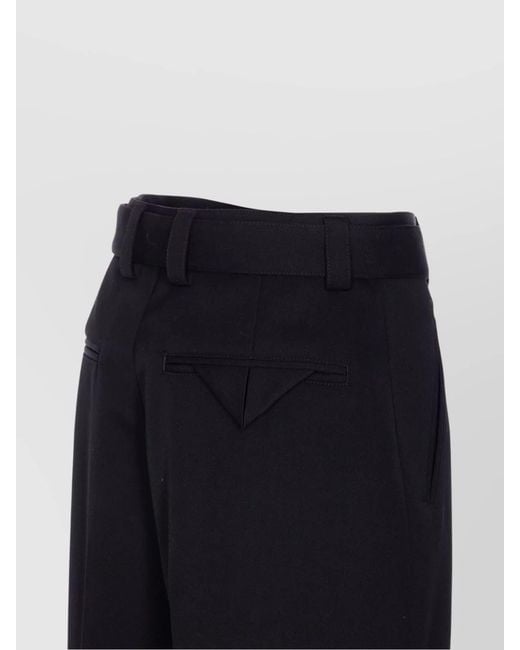 Bottega Veneta Blue Belted Tapered Wool Trousers