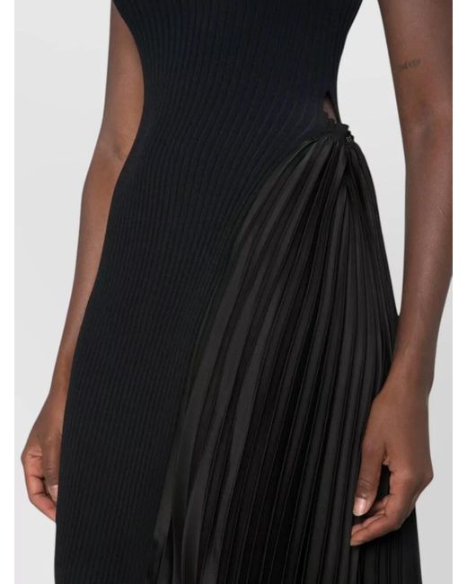 Emporio Armani Black Knit Midi Dress Side Panel Detail