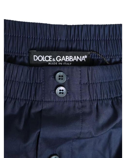 Dolce & Gabbana Blue Cotton Printed Boxer Shorts for men