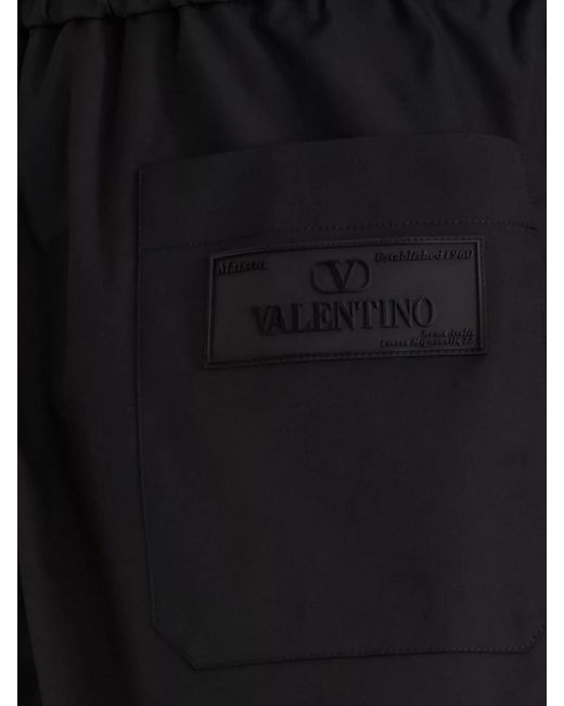Valentino Garavani Black Waistband Elastic Loop Pocket Shorts for men