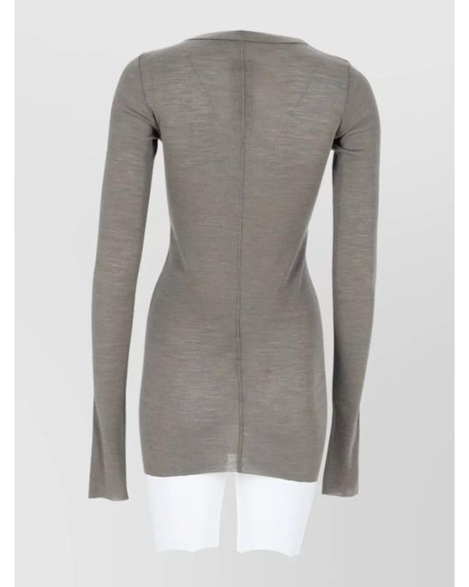 Rick Owens Gray Knitwear Crew Neck Long Sleeve Slim Fit