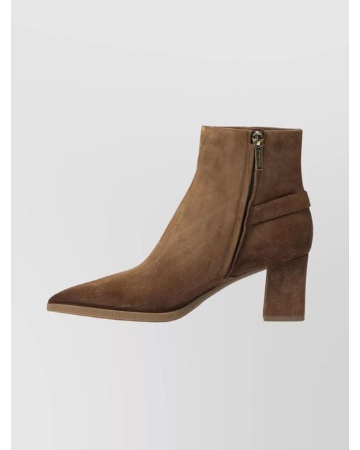 Santoni Brown Suede Leather Ankle Boots