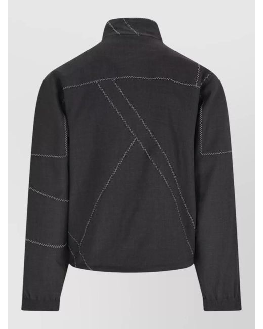 Kiko Kostadinov Black Virgin Wool Asymmetric Panel Lightweight Jacket for men