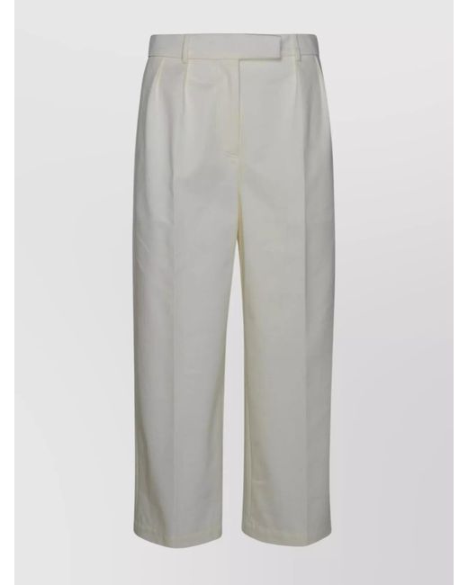 Thom Browne Gray Cotton Twill Relaxed-Fit Pleated Wide-Leg Trousers