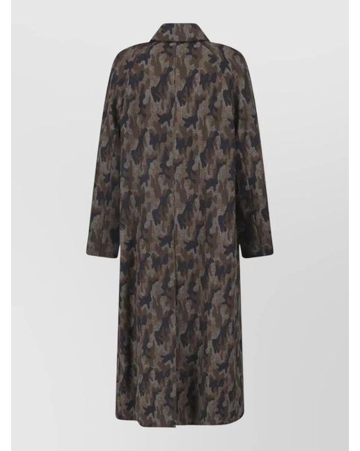 Lardini Black Long Coat Tailored Collar Belted Pockets
