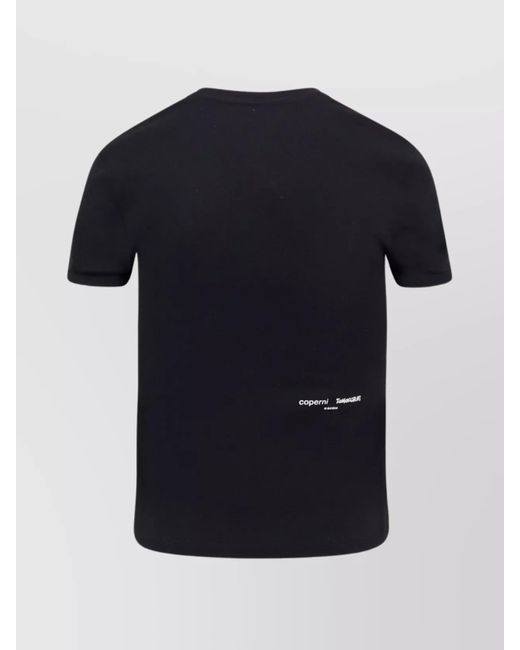 Coperni Black Organic Cotton Ribbed Short-Sleeve T-Shirt