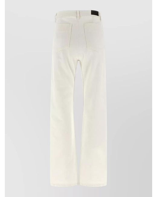 Lemaire White Twisted Cut Trousers Belt Loops And Pockets