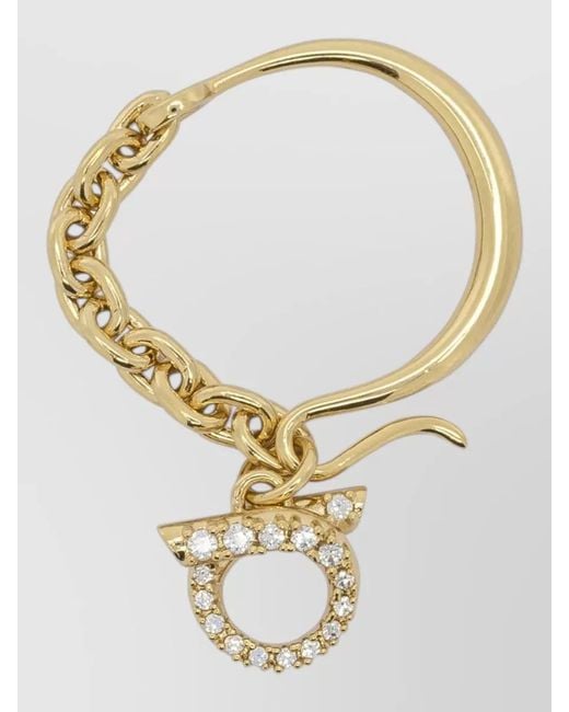Ferragamo Metallic Glass Hoop Earrings
