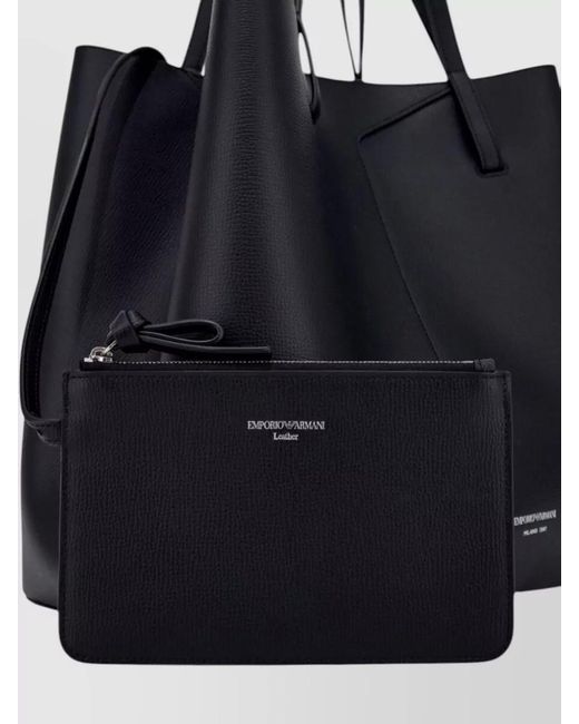 Emporio Armani Black Leather Shoulder Bag
