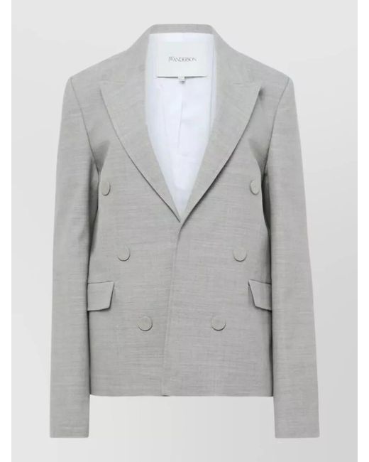 J.W. Anderson Gray Double Breasted Tailored Jacket Structured Shoulders