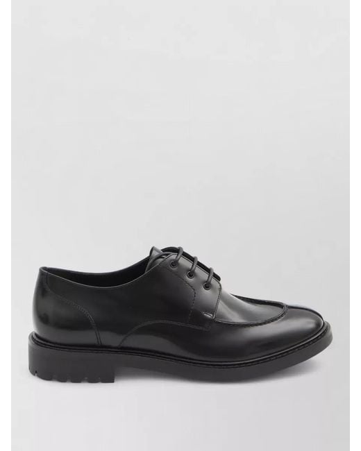 Saint Laurent Black Calfskin Leather Derby Shoes for men
