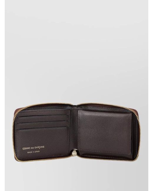 Comme des Garçons Brown Small Zip Around Leather Wallet