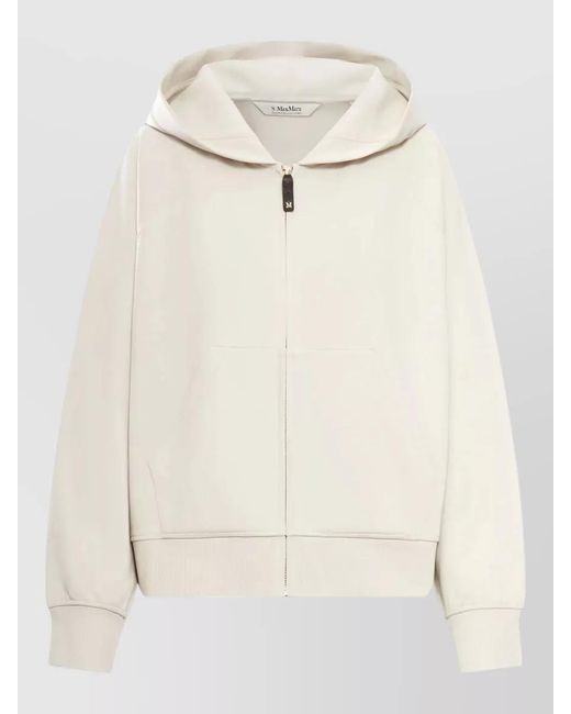 Max Mara Natural Cotton Blend Zip-Up Hoodie