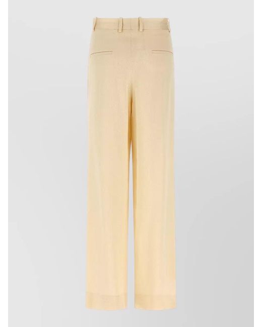 ARMARIUM Natural Giorgia Pants Wide Leg Pleated Design