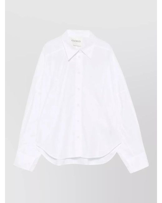Closed White Organic Cotton T Shirt Collared Neck