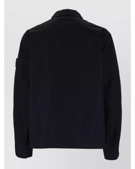Stone Island Blue Jacket Long Sleeves Front Pockets Design for men