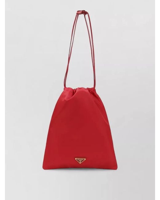 Prada Red Wish Renylon Bucket Bag Pouch