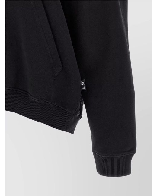 MM6 by Maison Margiela Black Cotton Off-Shoulder Hoodie