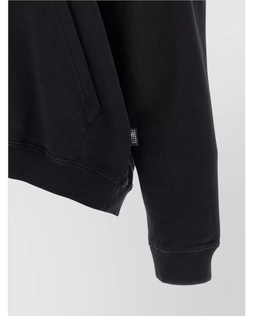 MM6 by Maison Margiela Black Cotton Off-Shoulder Hoodie