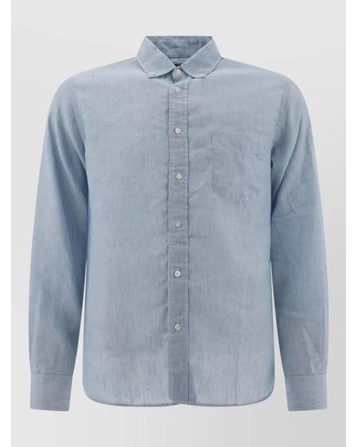 Beams Plus Blue Linen Shirt for men