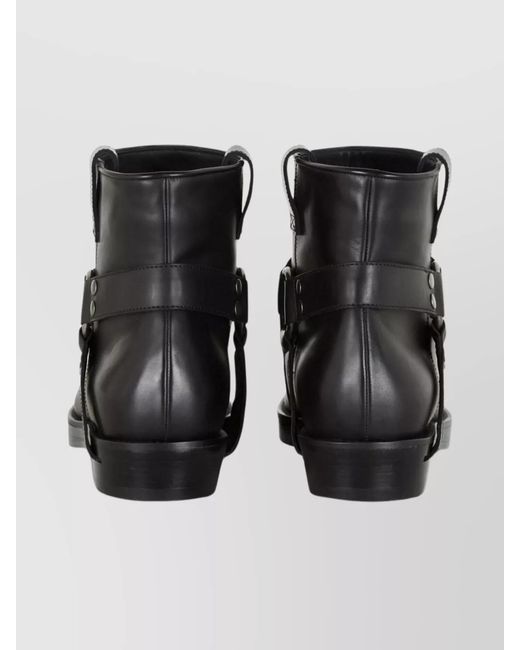 Balmain Black Leather Slip-On Ankle Boots for men