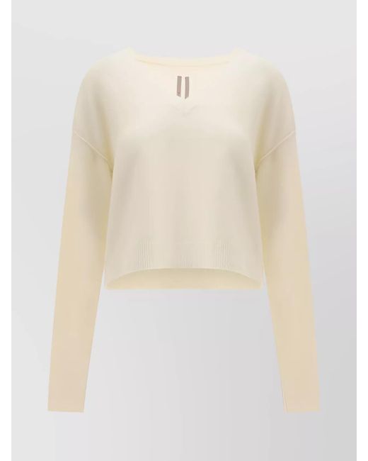 Rick Owens Natural Alpaca Blend V-Neck Sweater
