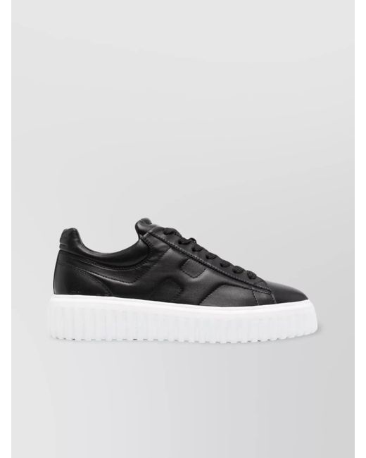 Hogan Black Leather Low-Top Sneakers for men