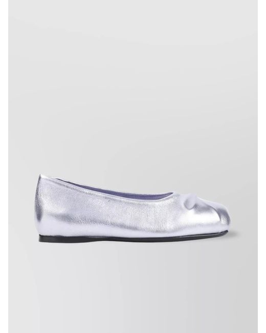 Marni White Leather Ballerina Shoes