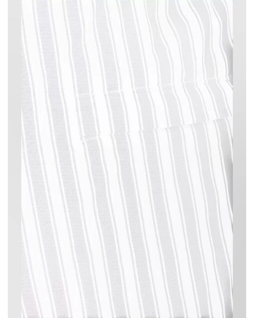 Zegna White Swim Shorts Striped Pattern Side And Back Pockets for men