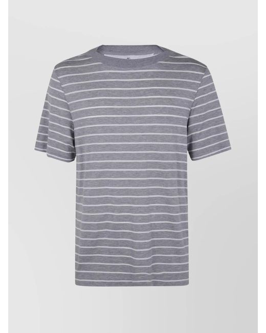 Brunello Cucinelli Gray Striped T-Shirt for men
