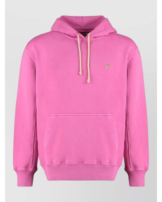 Autry Pink Cotton Hoodie for men