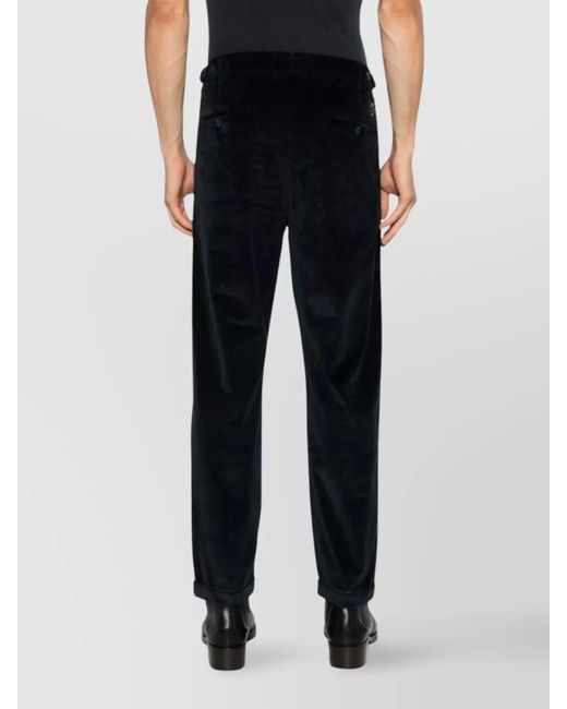 Jacob Cohen Black Cropped Slim-Fit Pleated Trousers for men
