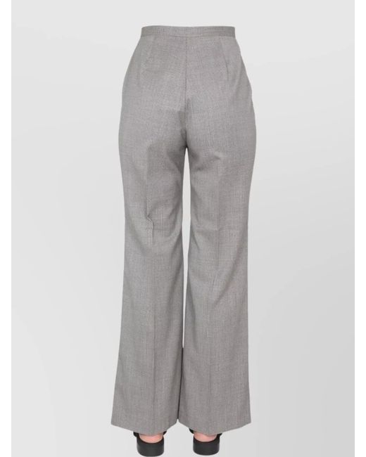 Fabiana Filippi White Virgin Wool Wide-Leg Trousers