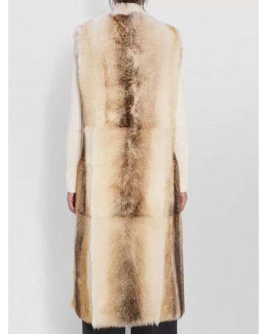 Yves Salomon Natural Lamb Fur Long Vest