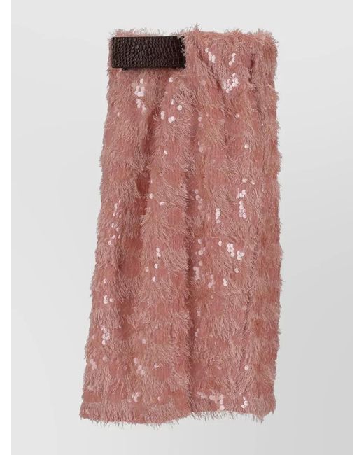 Niccolò Pasqualetti Pink Sequin Midi Skirt
