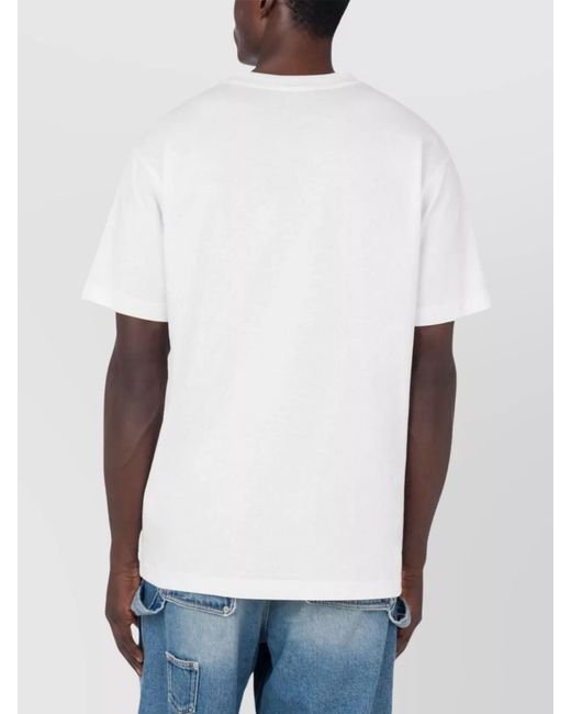 Moschino White Cotton Regular-Fit Logo-Print T-Shirt for men