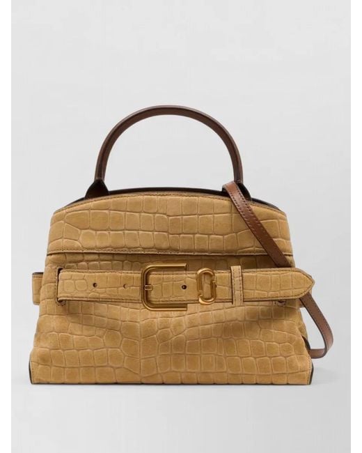 Marc Jacobs Metallic Small Croc Effect Leather Shoulder Satchel