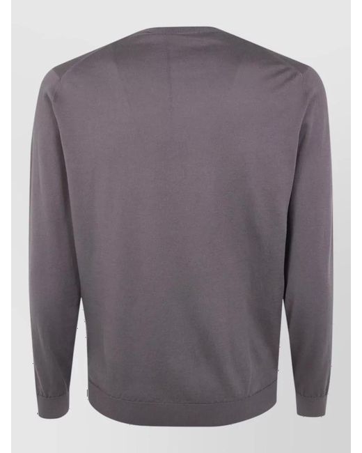 Filippo De Laurentis Gray Long-Sleeve Cotton T-Shirt for men