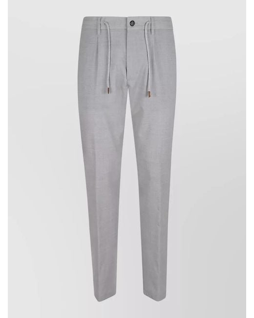 Eleventy Gray Wool Canvas Jogger Trousers Tailored Construction for men