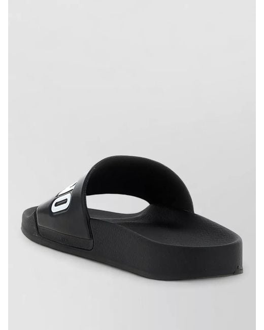 Moschino Black Pool Slides Open Toe Flat Sole for men