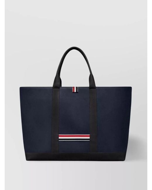 Thom Browne Blue Leather Tool Tote Bag