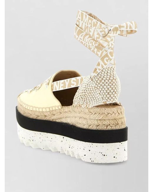 Stella McCartney Metallic Gaia Espadrilles Platform Sole Open Back